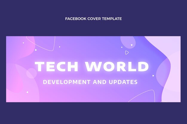 Portada de facebook de tecnología fluida abstracta degradada