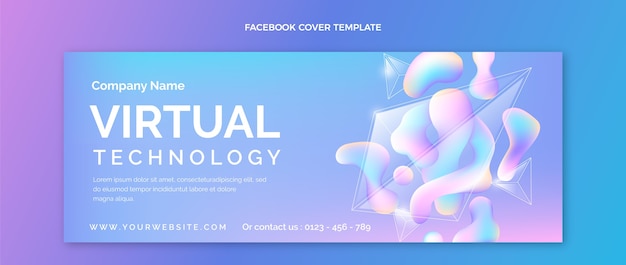 Portada de facebook de tecnología fluida abstracta degradada