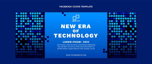 Portada de facebook de tecnología fluida abstracta degradada