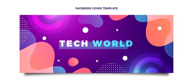 Portada de facebook de tecnología fluida abstracta degradada