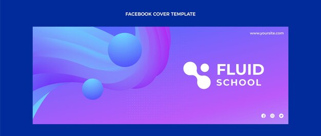 Portada de facebook de tecnología fluida abstracta degradada