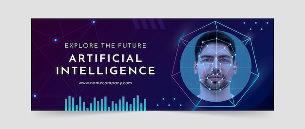 Portada de facebook de tecnología de inteligencia artificial.