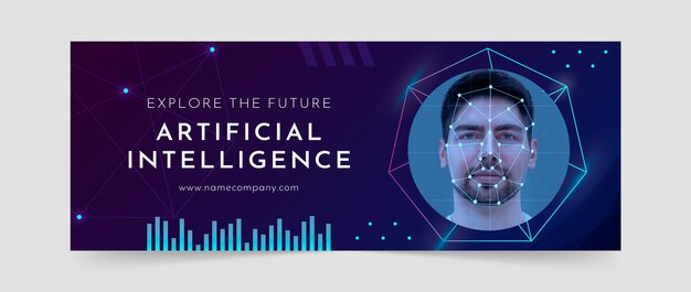 Portada de facebook de tecnología de inteligencia artificial.