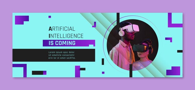 Portada de facebook de tecnología de inteligencia artificial.