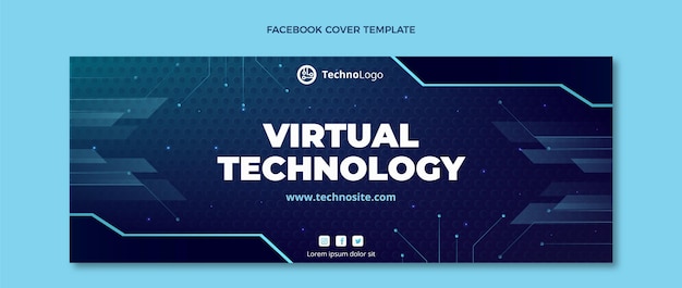 Portada de facebook de tecnología de textura degradada