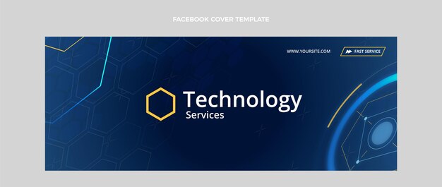 Portada de facebook de tecnología de textura degradada