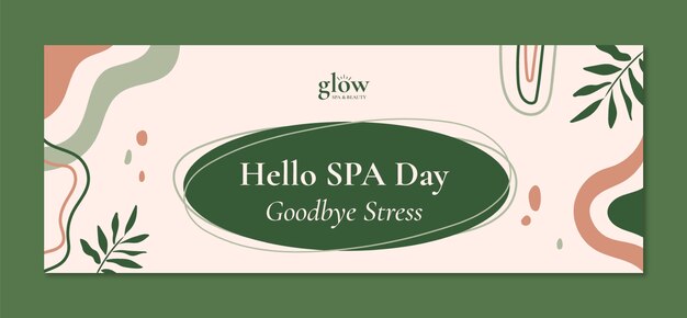 Portada de facebook de tratamiento de spa boho dibujado a mano