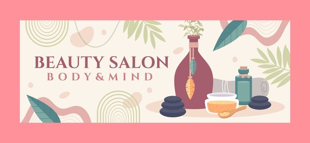 Portada de facebook de tratamiento de spa de diseño plano