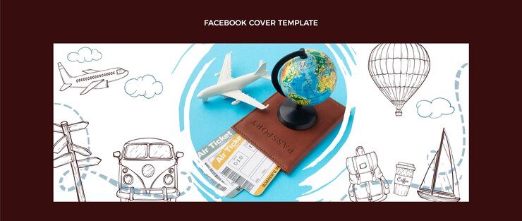Vector gratuito portada de facebook de viajes dibujada a mano