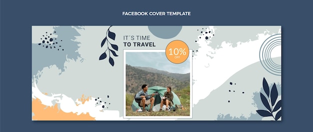 Vector gratuito portada de facebook de viajes dibujada a mano