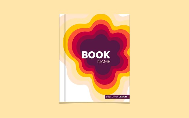 Portada de libro o plantilla de volante con corte de papel abstracto 3d