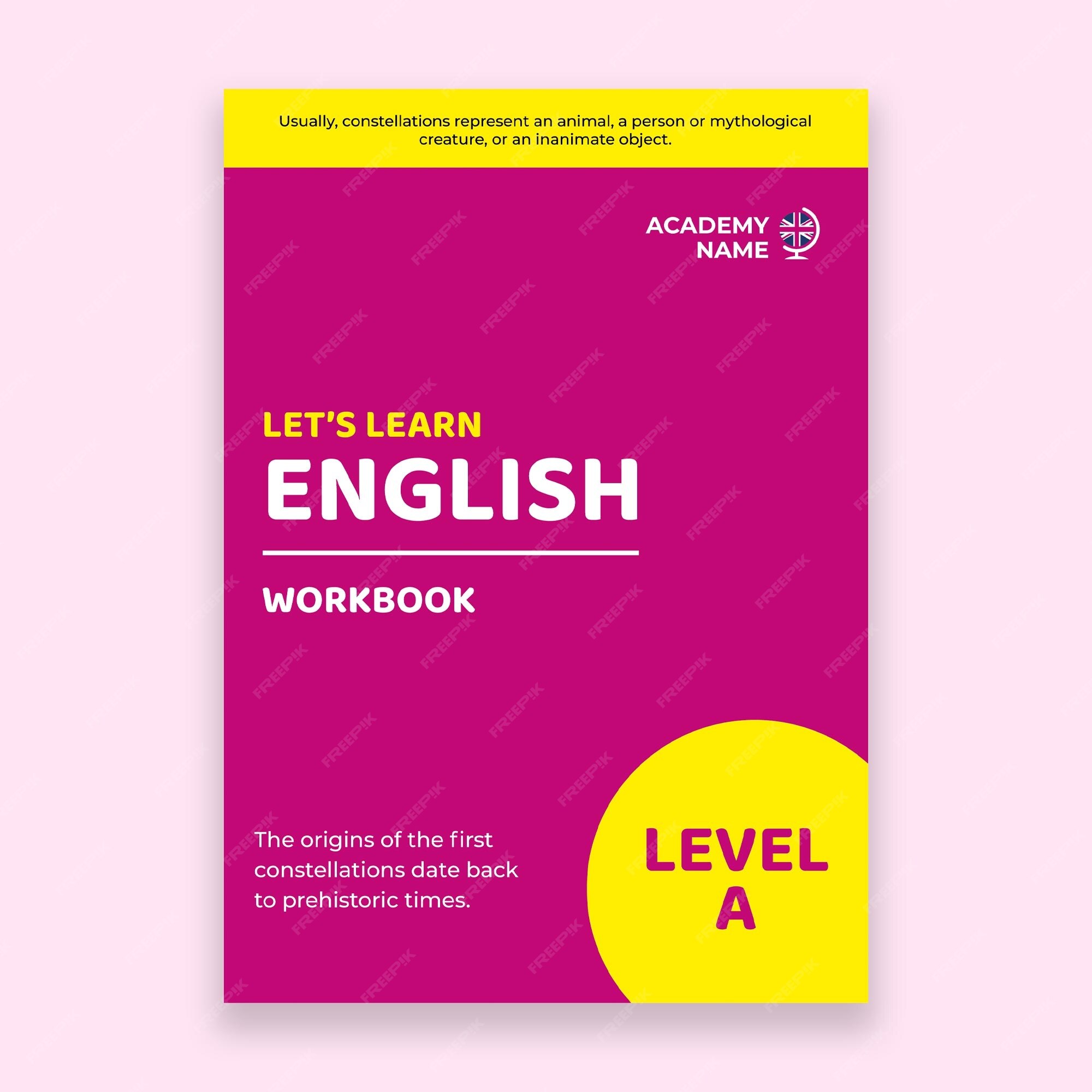 Portada del libro de trabajo en inglés simple | Vector Gratis