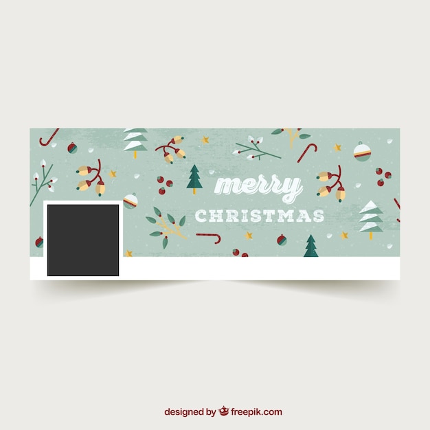 Portada con patrón de navidad para facebook