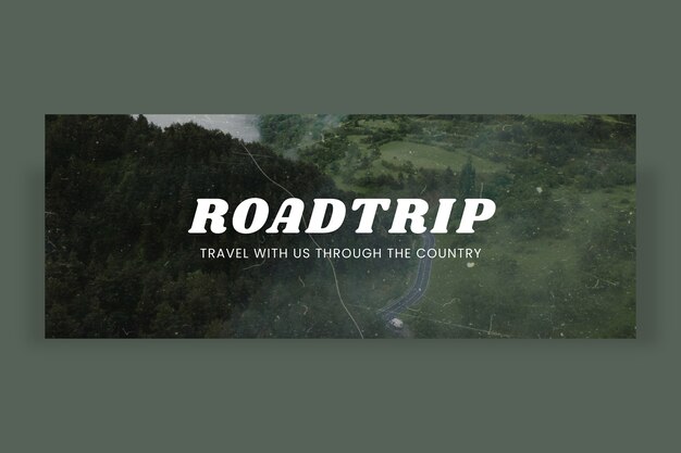 Portada de perfil de facebook de roadtrip de viaje retro