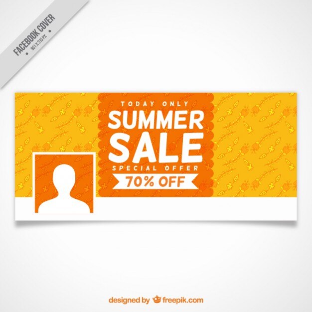 Portada de rebajas de verano de redes sociales
