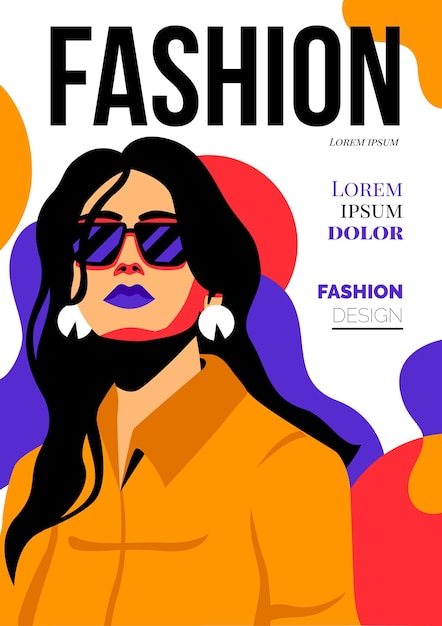 Portada de revista de moda detallada