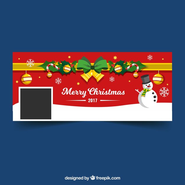 Portada roja de facebook navidad 2017