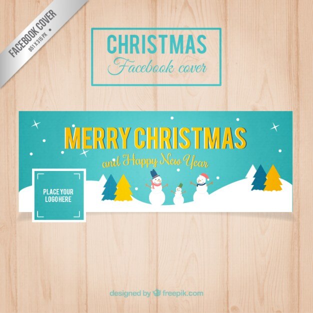 Portada turquesa de navidad de Facebook