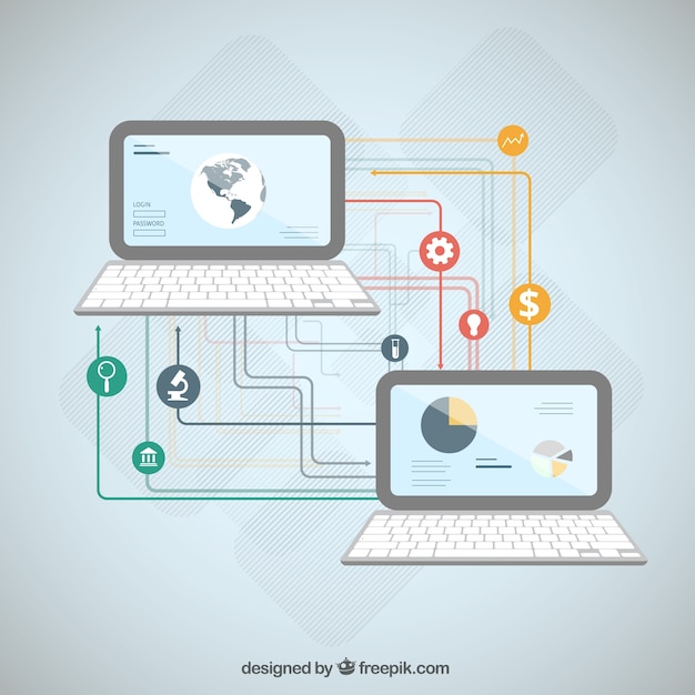 Vector gratuito portátiles infografía