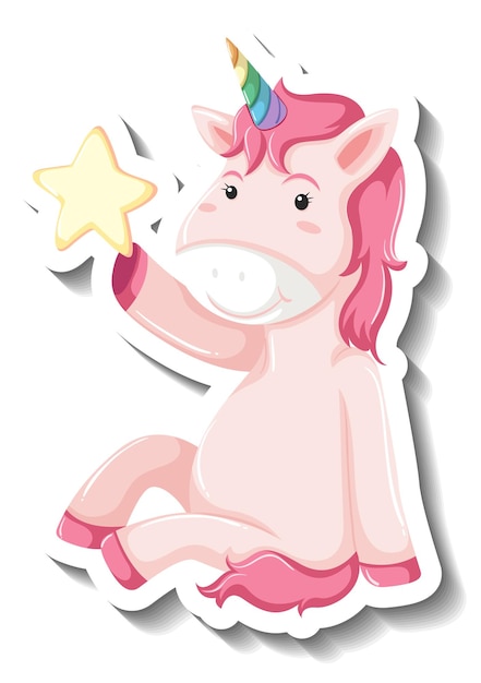 Unicornio Mágico Pegatinas De Moda De Unicornio De Color Rosa Unicornio  Ilustraciones svg, vectoriales, clip art vectorizado libre de derechos.  Image 88079382