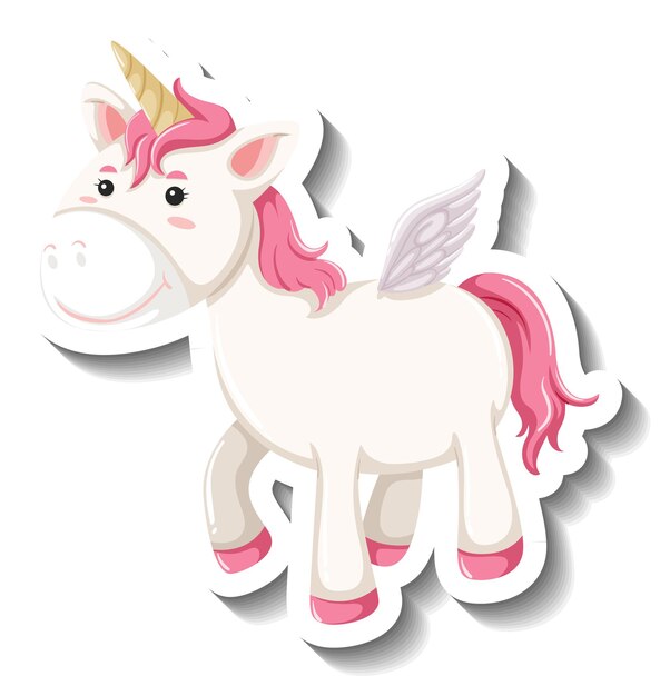 Pose de pie lindo pegaso sobre fondo blanco