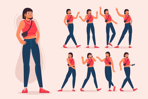 Poses de personajes con estilo