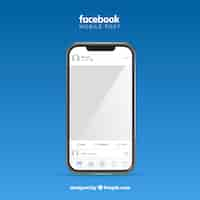 Vector gratuito post de facebook en el móvil con diseño plano