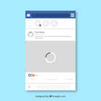 Vector gratuito post de facebook en el móvil con diseño plano