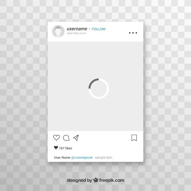 Vector gratuito post de instagram con fondo transparente