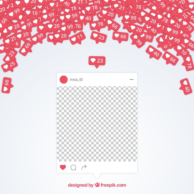 Vector gratuito post de instagram con fondo transparente