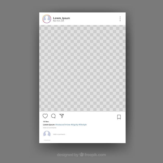 Post de instagram con fondo transparente