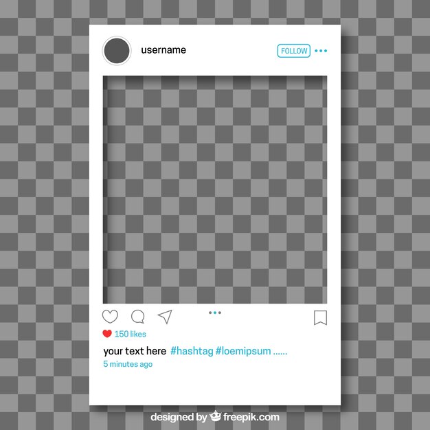 Post de instagram con fondo transparente