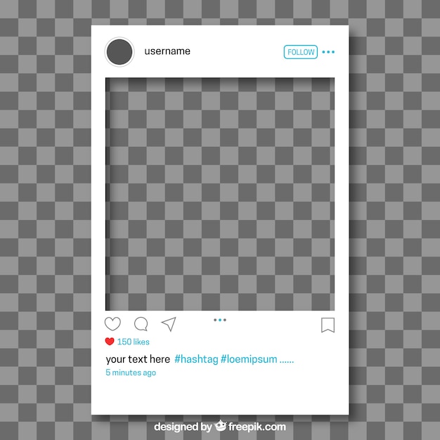 Post de instagram con fondo transparente