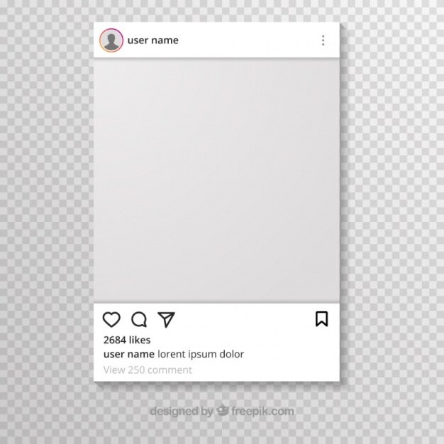 Post de instagram con fondo transparente