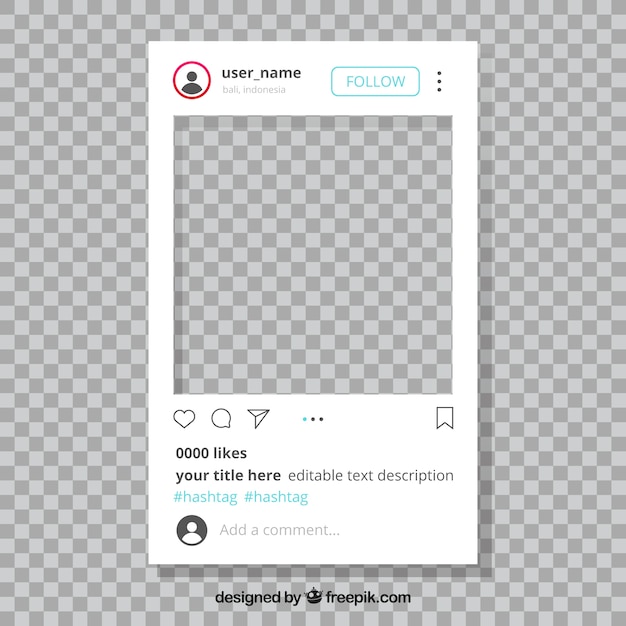 Post de instagram con fondo transparente