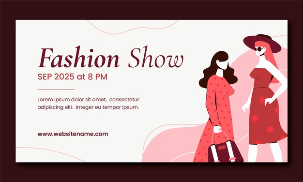 Post de la semana de la moda dibujado a mano en Facebook