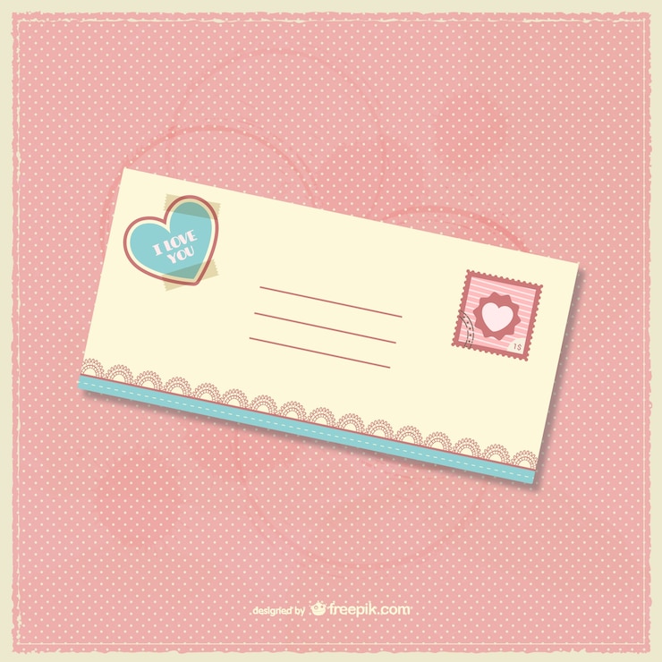 Vector gratuito postal de amor