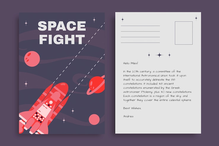Vector gratuito postal del espacio creativo