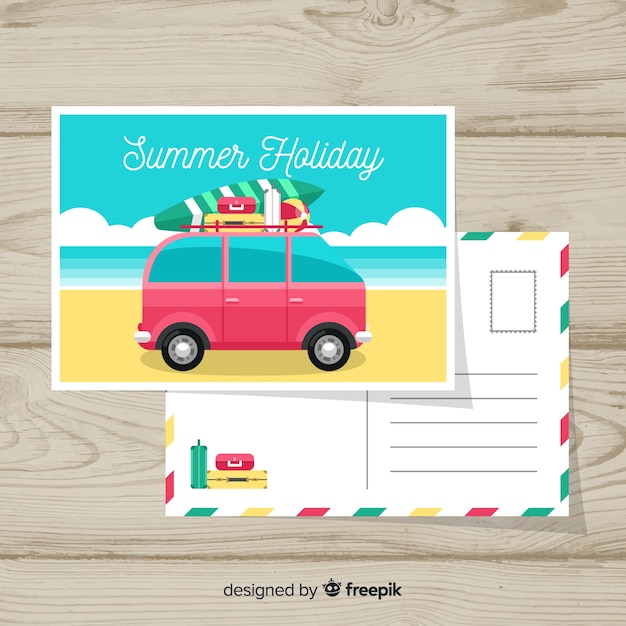 Vector gratuito postal de vacaciones