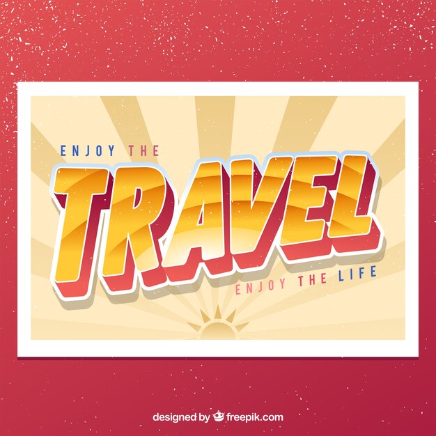 Postal de viaje con tipografía