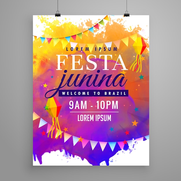 Vector gratuito póster abstracto colorido para festa junina