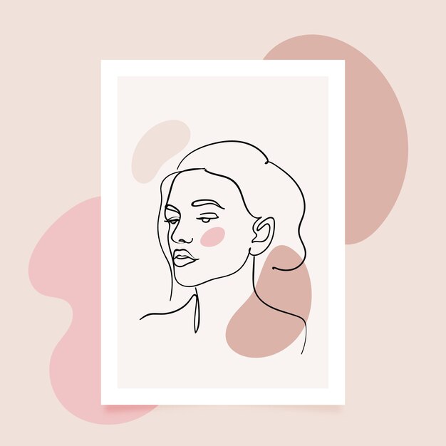 Póster de arte de una línea dibujado a mano