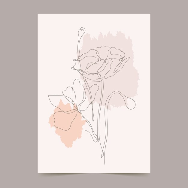 Póster de arte de una línea dibujado a mano