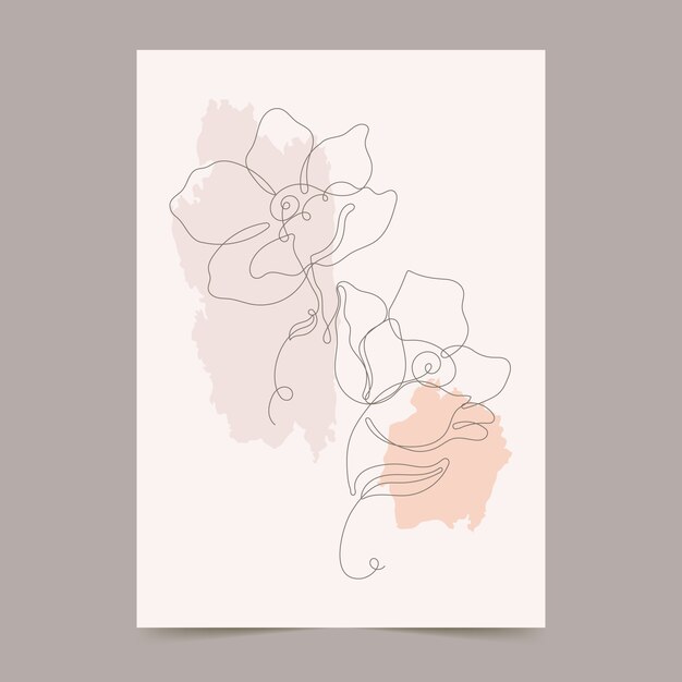 Póster de arte de una línea dibujado a mano