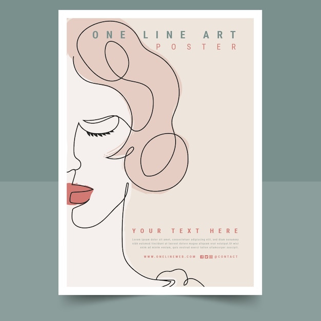 Póster de arte de una línea dibujado a mano
