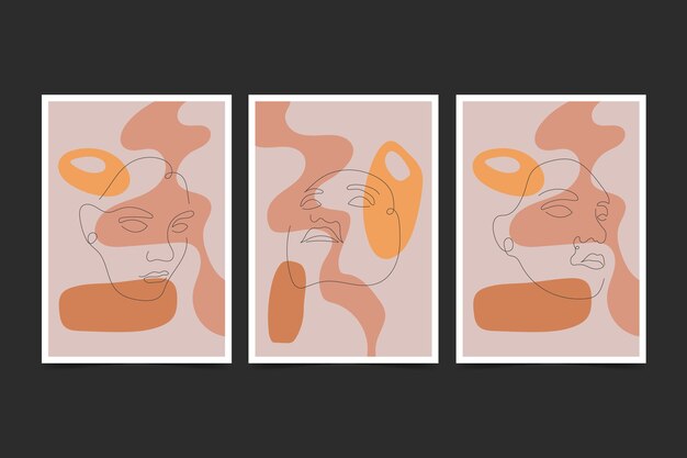 Póster de arte de una línea dibujado a mano