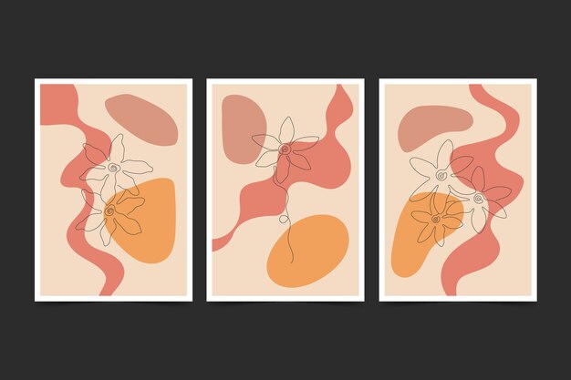 Póster de arte de una línea dibujado a mano