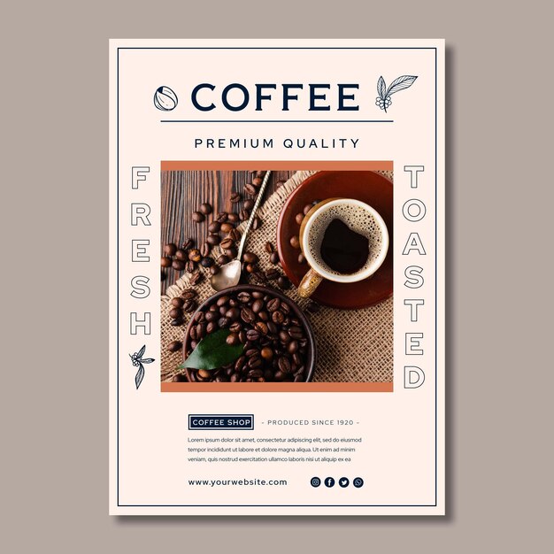 Póster de café de calidad premium