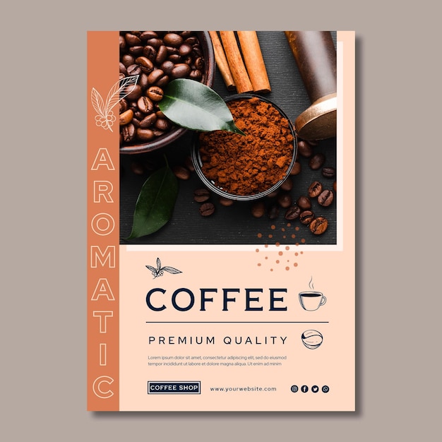 Vector gratuito póster de café de calidad premium