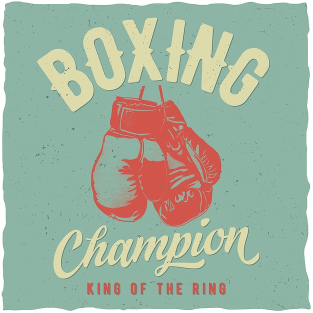 Póster campeón de boxeo